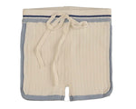 Belati Striped Edge Knit Shorts - Cobalt
