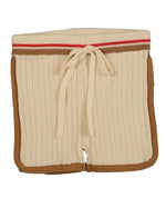 Belati Striped Edge Knit Shorts - Coral