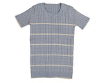 Belati Cabled Striped Knit - Light Blue
