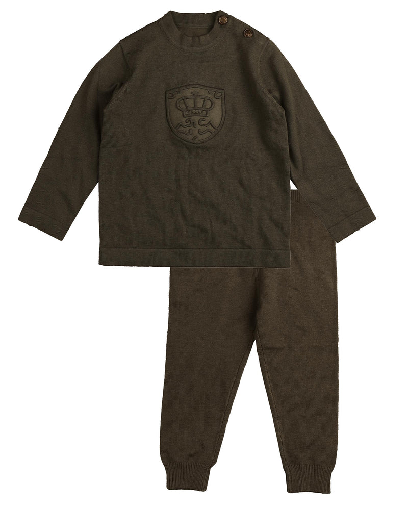 Belati Embossed Logo Knit Set - Basil
