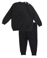 Belati Embossed Logo Knit Set - Navy