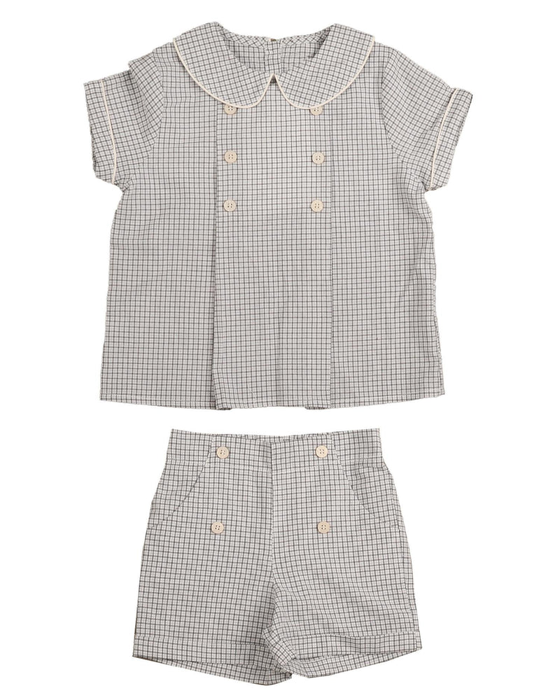 Belati Peter Pan Pleat Set - Grey