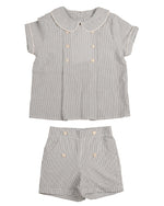 Belati Peter Pan Pleat Set - Grey