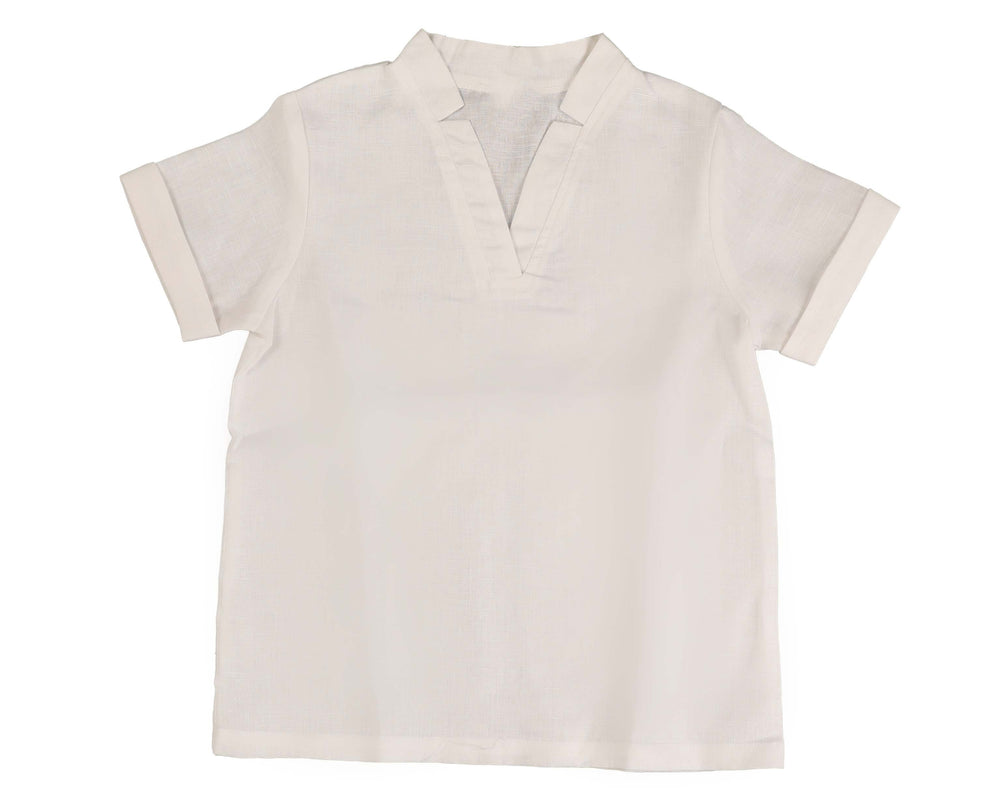 Belati V-neck Shirt - White