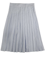 Belati Seersucker Pleated Skirt - Light Blue