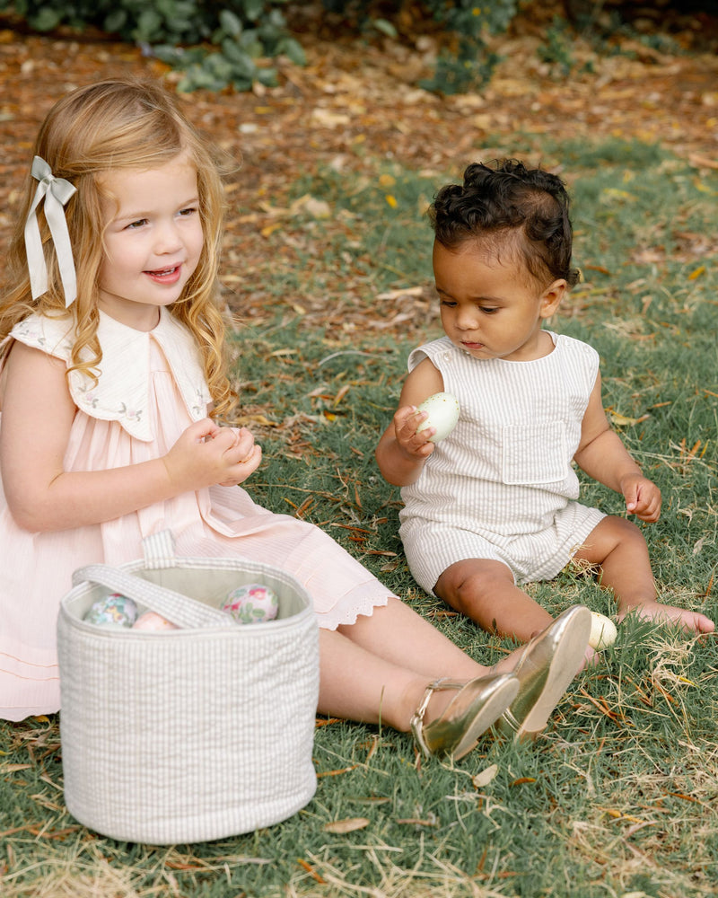 Noralee Georgie Romper - Sage Stripe