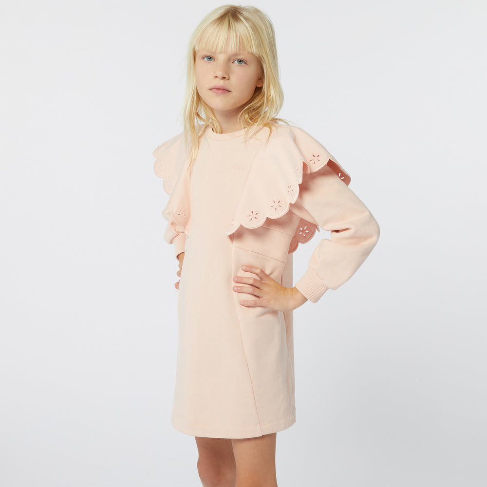 Chloe Scallop Dress - Pink