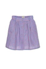 Wander & Wonder Quilted Skirt - Blue/Pink Check
