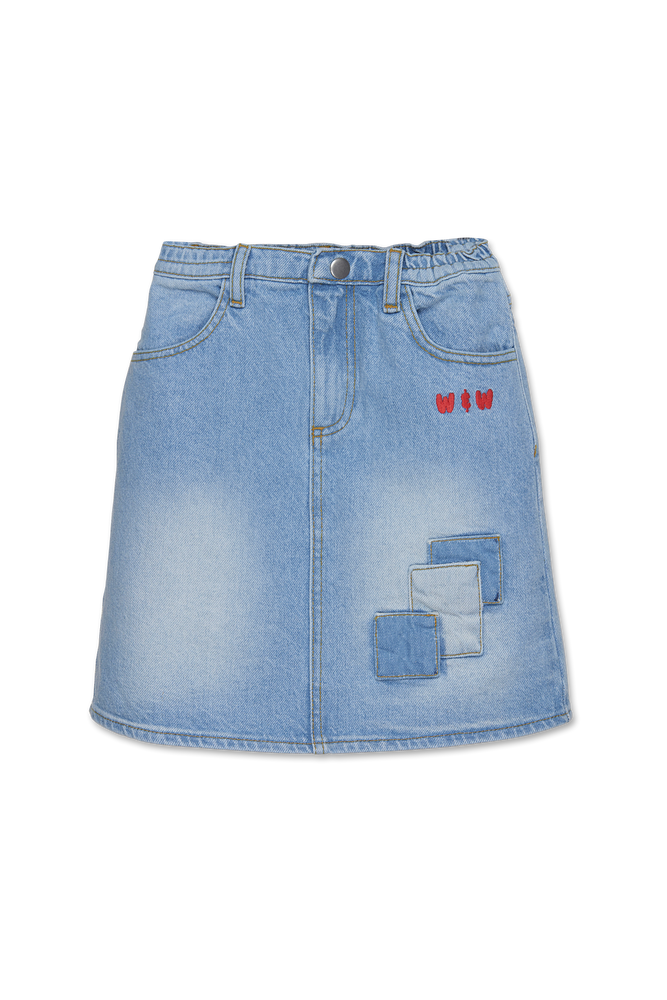 Wander & Wonder Patchwork Denim Skirt