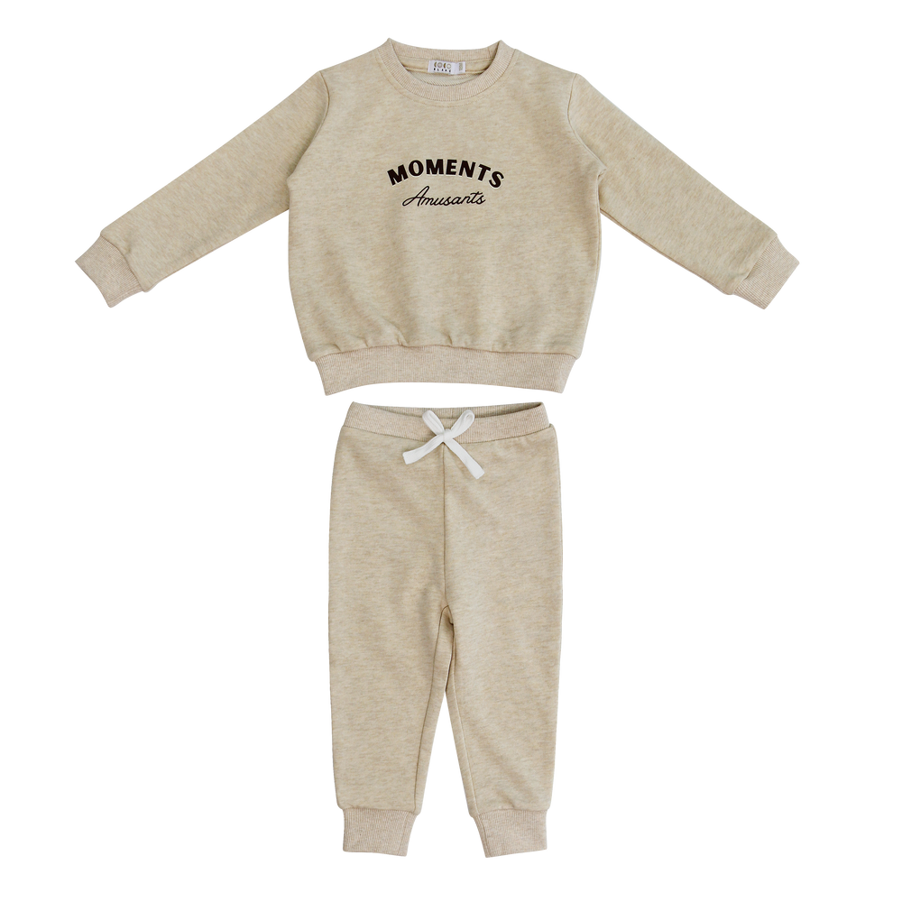 Coco Blanc Sweatshirt Set - Tan