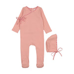 Coco Blanc Wrap Footie & Bonnet Set - Pink