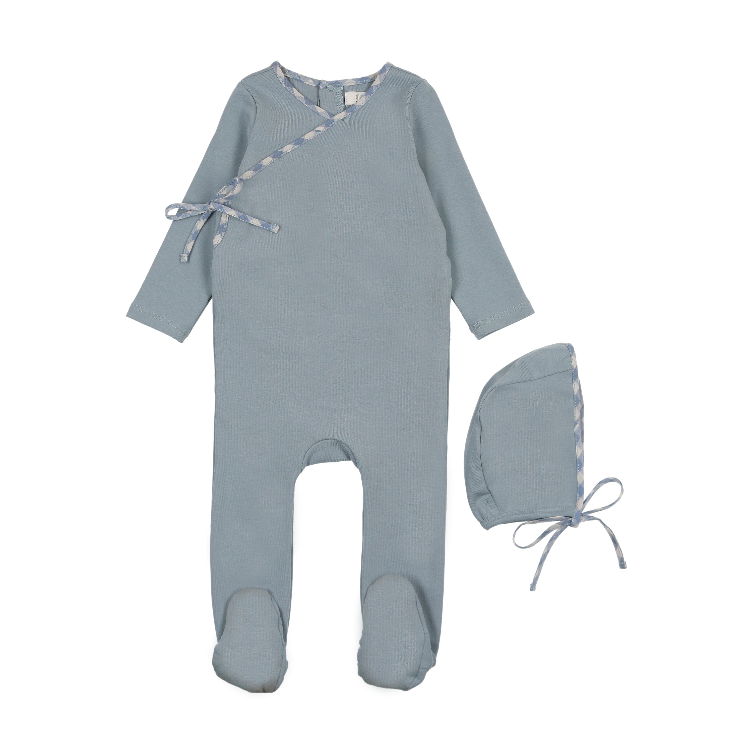 Coco Blanc Wrap Footie & Bonnet - Blue Coco Blanc Wrap Footie & Bonnet - Blue