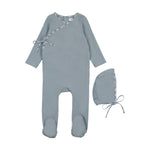 Coco Blanc Wrap Footie & Bonnet Set - Blue