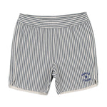 Coco Blanc Striped Biker Shorts - Blue