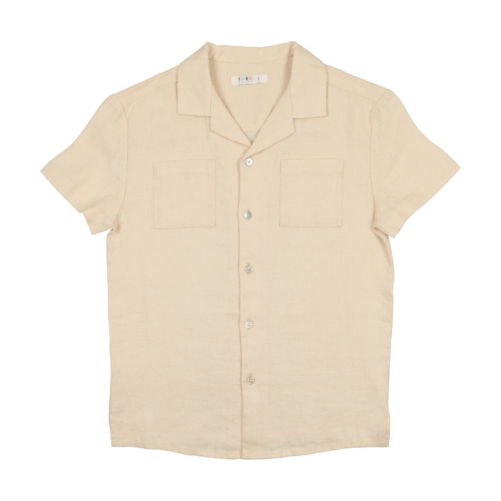 Coco Blanc Button Down Linen Shirt - Cream