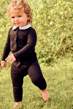 Little Parni Collar Cardigan Set - Black