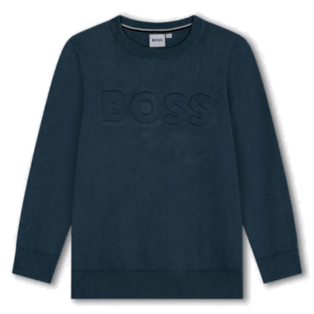Boss embossed crew sweatshirt hotsell