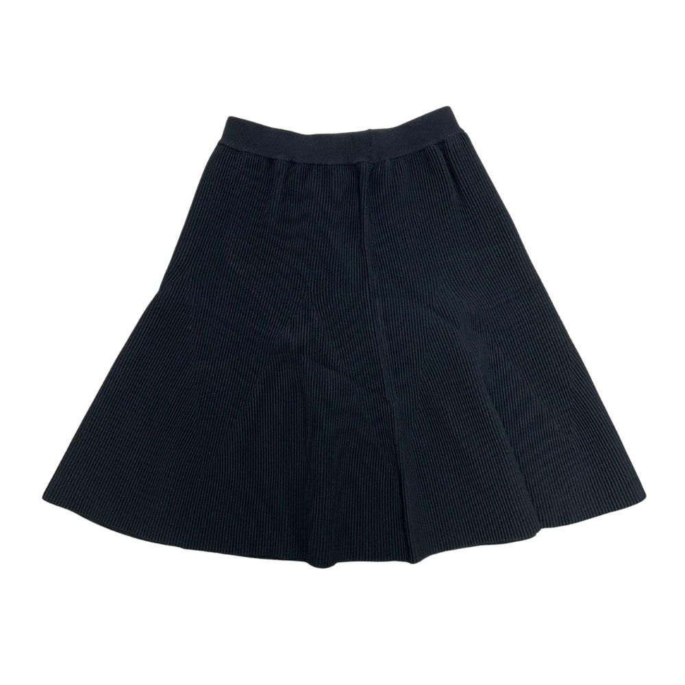 Teela Ribbed Knee Length Skirt - Black