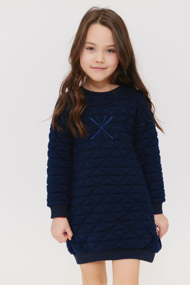 Crew Kids Ski Logo Dress - Navy