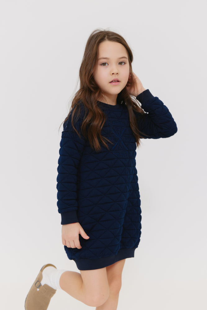 Crew Kids Ski Logo Dress - Navy