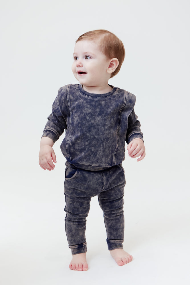 Crew Kids Acid Wash Set - Navy