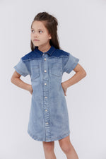Crew Kids Denim Two-Tone Dress