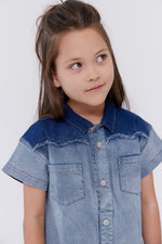 Crew Kids Denim Two-Tone Dress