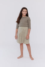 Crew Kids Half Pleat Skirt - Vintage Green