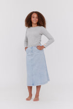 Crew Kids Two Tone Maxi Skirt - Light Blue