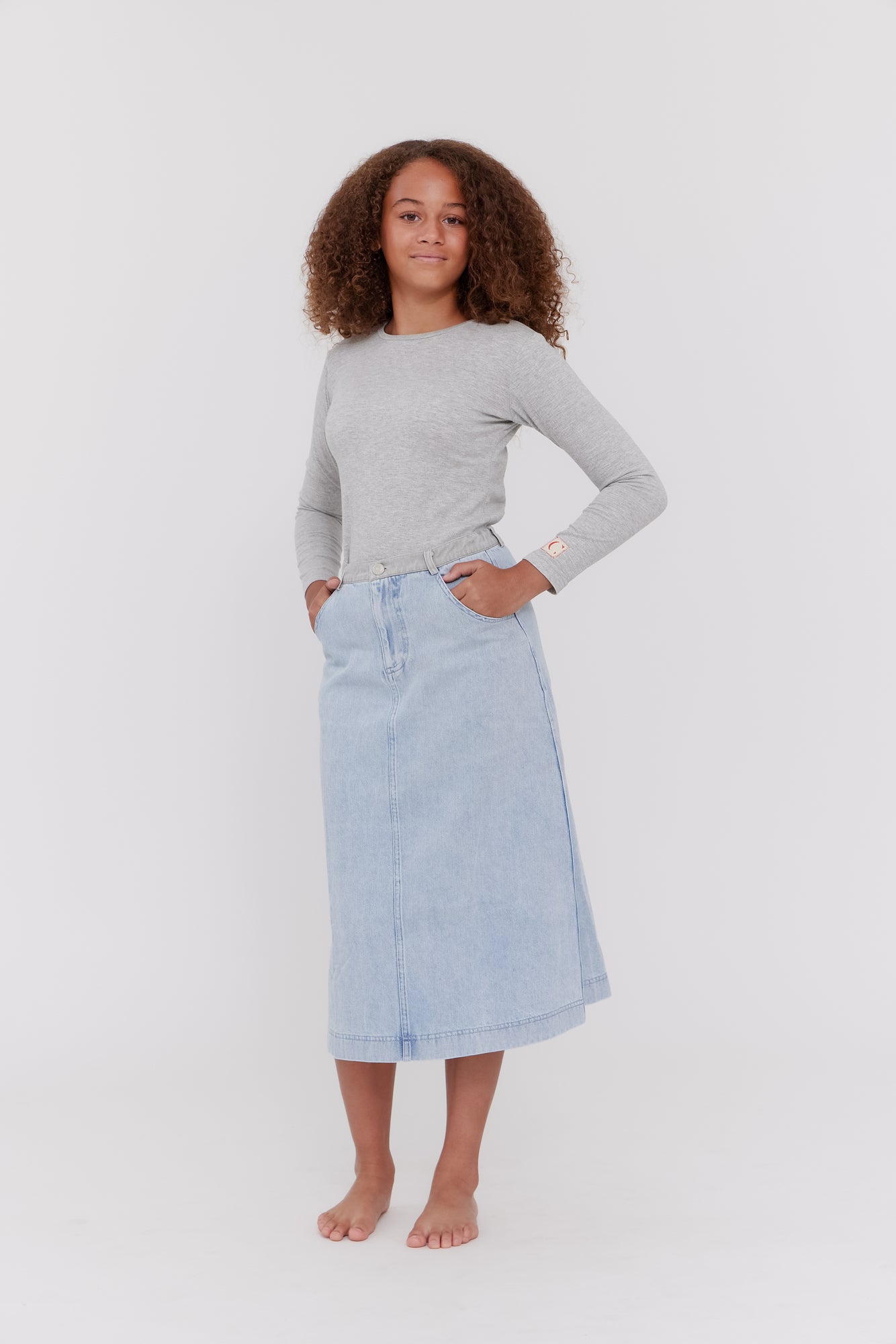 Noisy May NMKATH NW SLIT LONG NOOS - Jupe trapèze - medium blue denim/denim bleu Noisy May NMKATH NW SLIT LONG NOOS - Jupe trapèze - medium blue denim/denim bleu