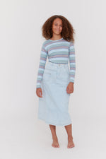 Crew Kids Stitch Detail Maxi Skirt - Blue