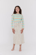 Crew Kids Stitch Detail Maxi Skirt - Stone