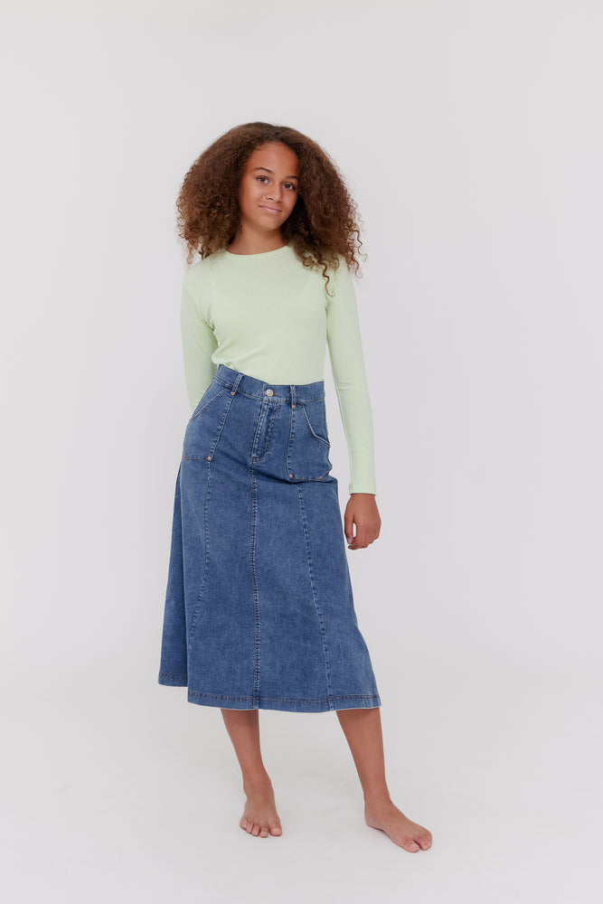 Crew Kids Pocket Maxi Skirt - Blue