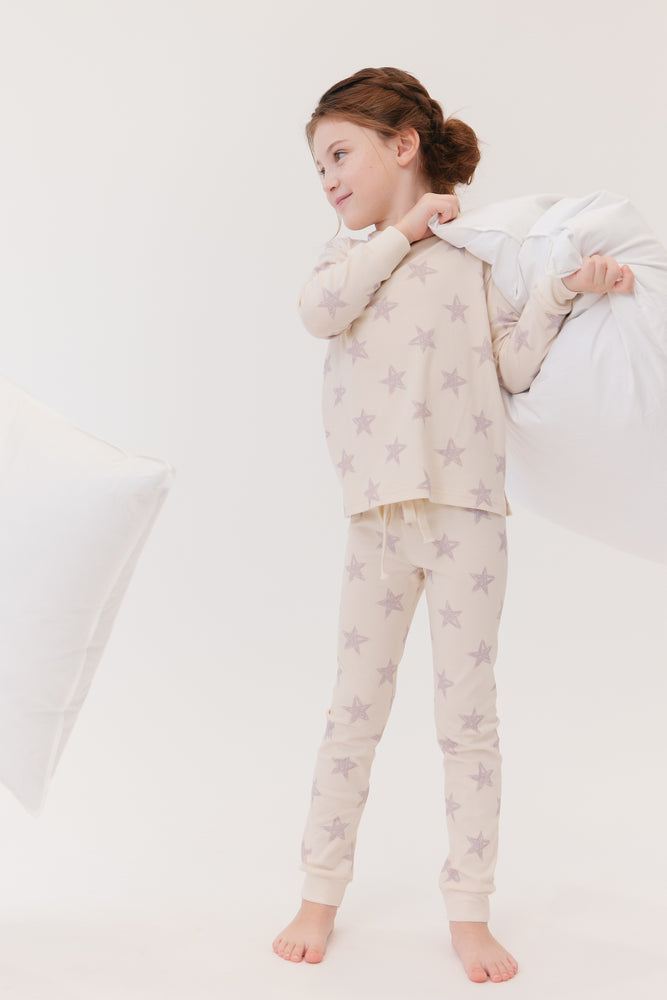 Crew Kids Star Pajamas - Lavender