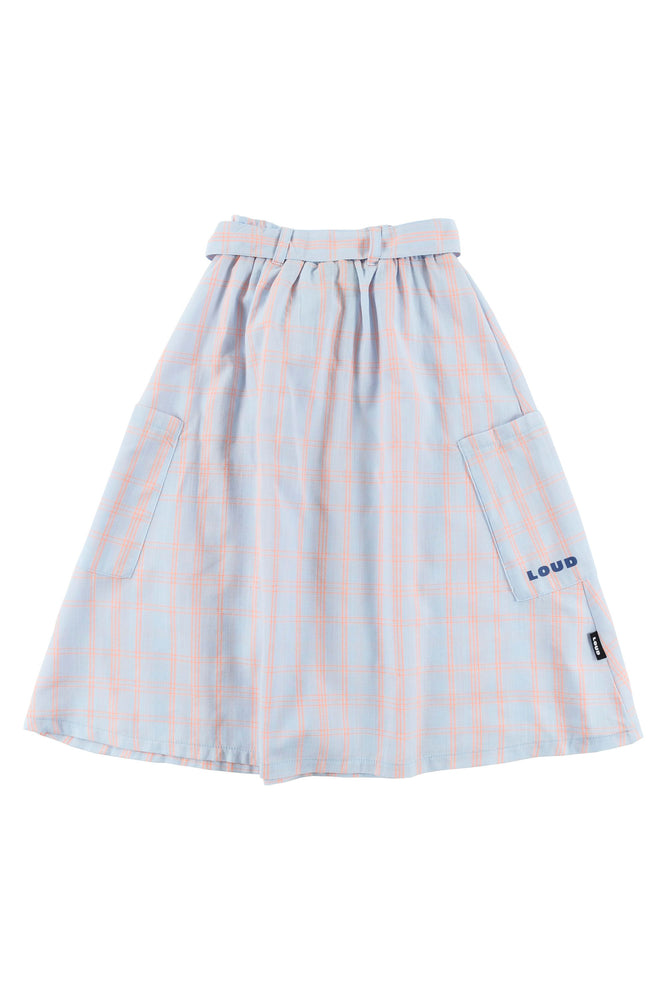 Loud Apparel Palma Midi Skirt - Check Neon