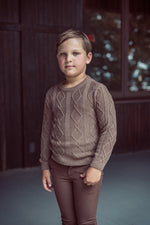 Coco Blanc Diamond Crew Sweater - Mocha