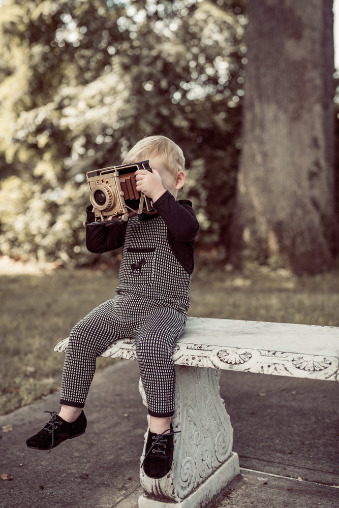 Coco Blanc Knit Horse Romper - Black/White
