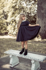Coco Blanc Short Sleeve Taffeta Dress - Black