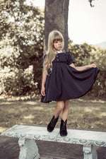 Coco Blanc Short Sleeve Taffeta Dress - Black
