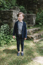 Analogie Crest Knit Blazer - Navy