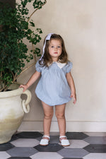 Analogie Windowpane Romper - Light Blue