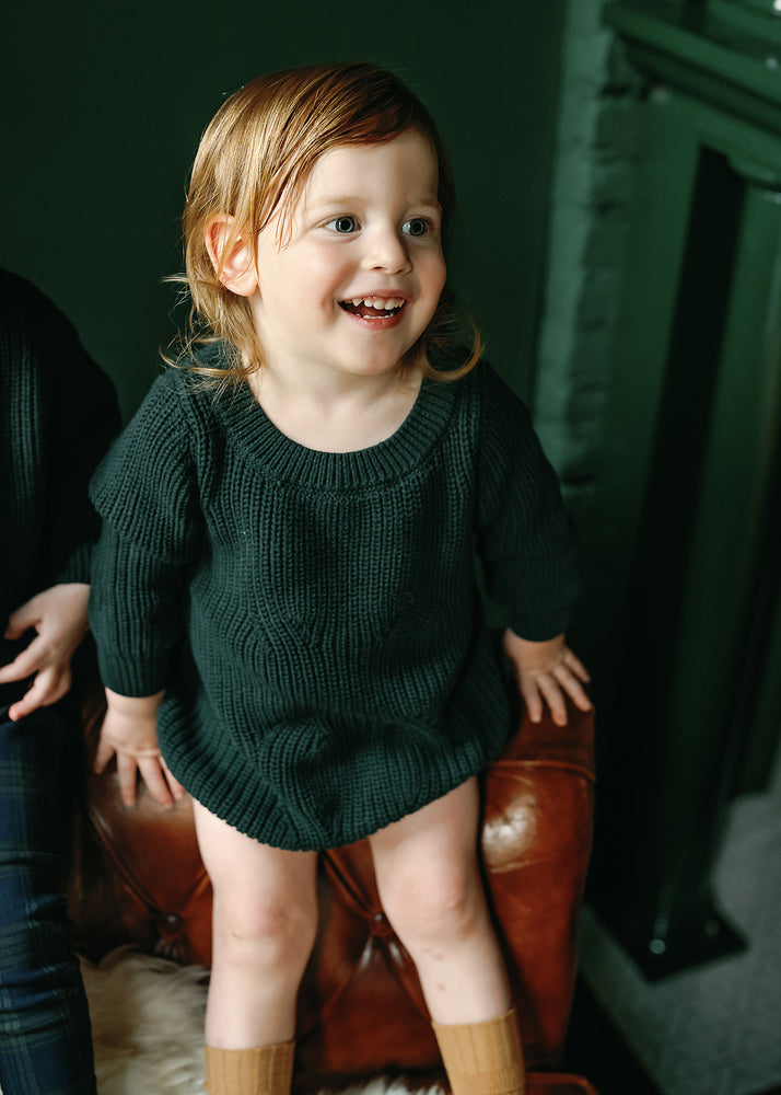 Analogie Chunky Knit Romper - Forest