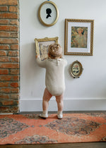 Analogie Pointelle Collar Knit Romper - Natural