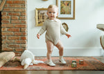 Analogie Pointelle Collar Knit Romper - Natural