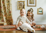 Analogie Pointelle Collar Knit Romper - Natural