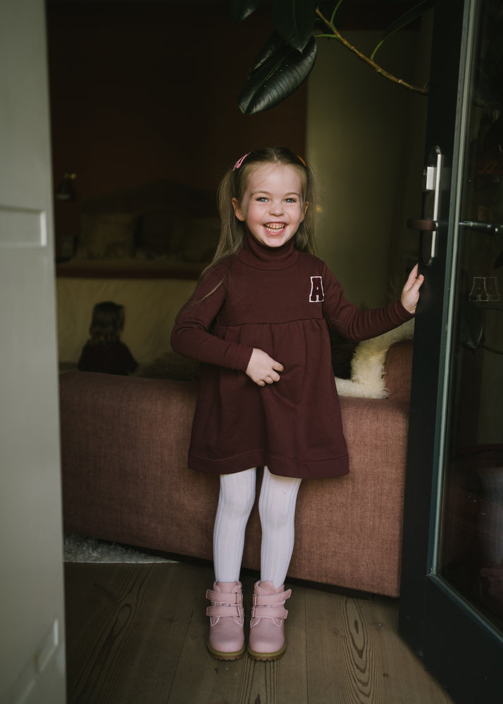 Lil Legs Sweatshirt Dress - Burgundy