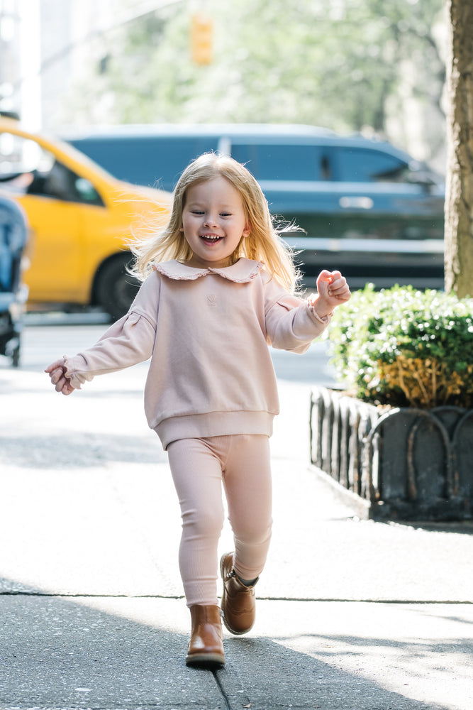 Analogie Dusty Pink Wash Girls Sweatshirt Set