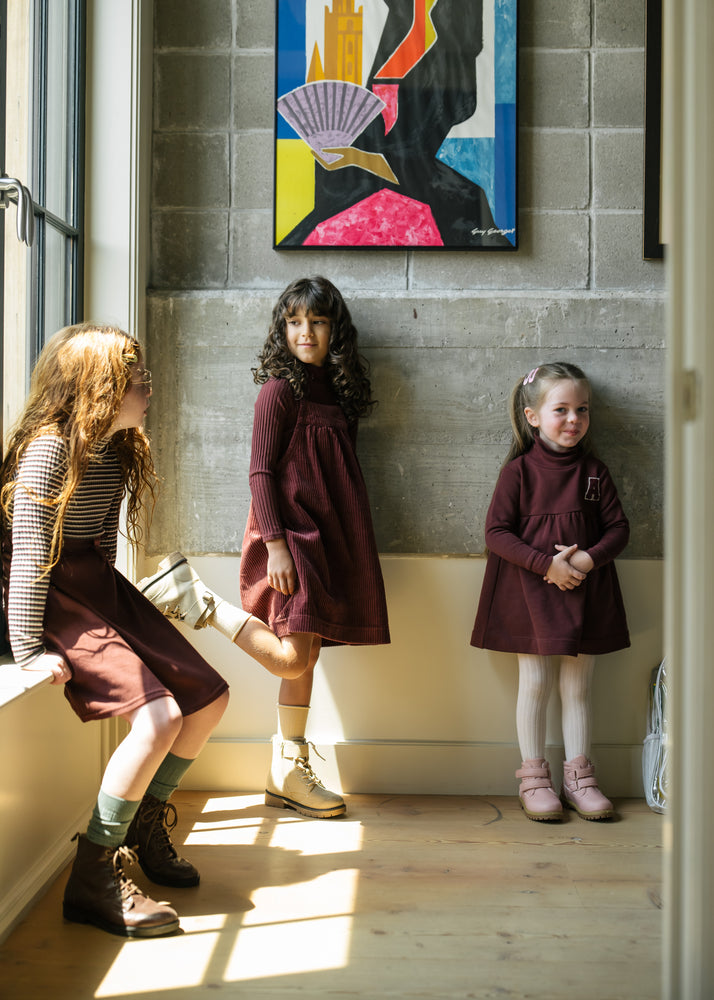 Lil Legs Sweatshirt Dress - Burgundy