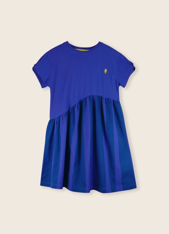 LMN3 Asymmetric Dress - Baja Blue Stripes