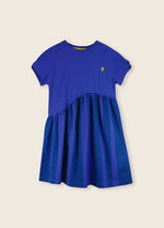 LMN3 Asymmetric Dress - Baja Blue Stripes